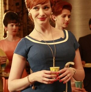 Glam Couture Joan Mad Men Navy Pencil Dress